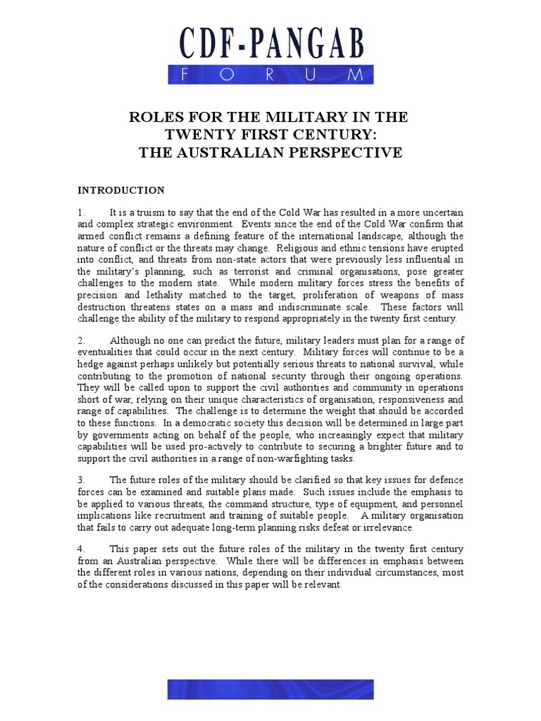 Future Military Roles in Australia | PDF | Military | National Security