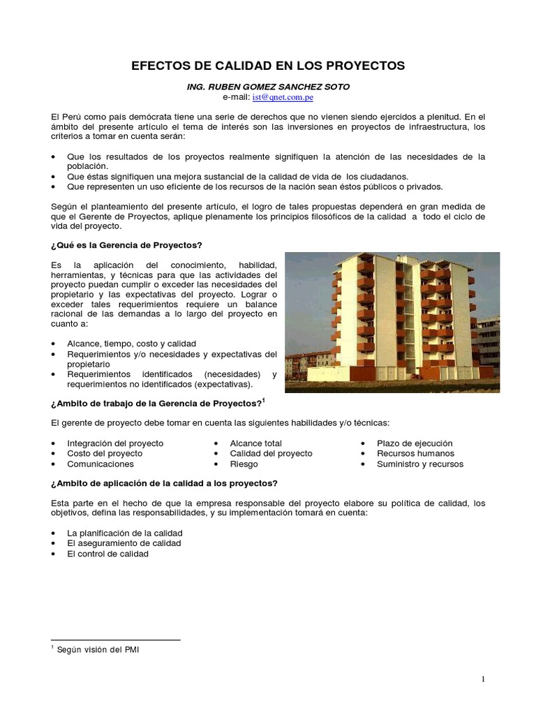 Efectos de Calidad en Los Proyectos PDF | PDF | Proceso de desarrollo ...