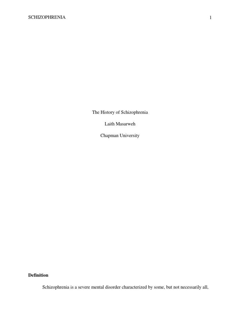 apa research paper on schizophrenia