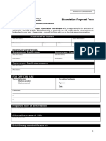 Dissertation Proposal Form: Students Particulars