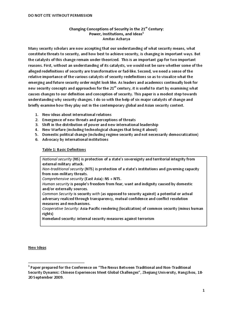 21st Century Security Redefinitions | PDF | Human Security | Taiwan