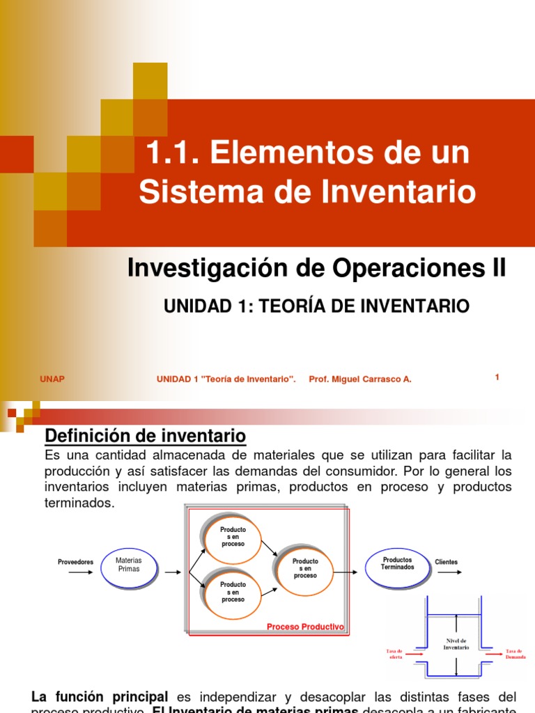 AU11 Elementos de Un Sistema de Inventarios Inventario