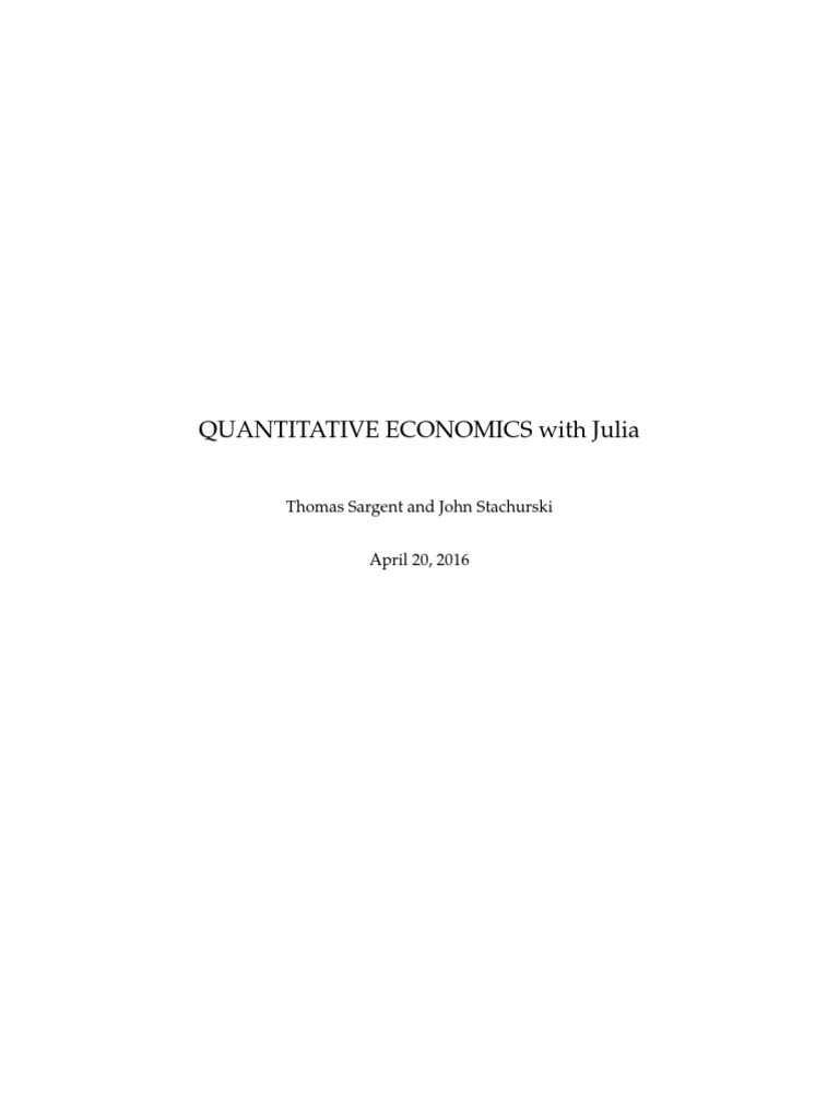 Quantitative Economics with Julia Guide | PDF | Boolean Data Type ...