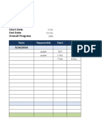 Project Name Project Manager Project Deliverable Start Date End Date Overall Progress