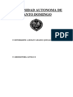 Proyecto de Letras Ii. Universidad Autónoma de Santo Domingo (Uasd)