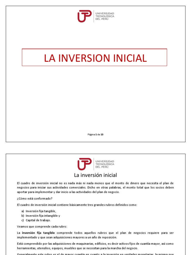 1 La Inversion Inicial y El Financiamiento 42282 PDF | PDF ...