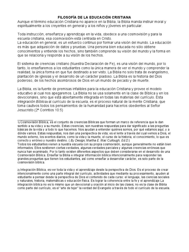 Educación Cristiana y Valores Bíblicos | PDF | Plan de estudios ...
