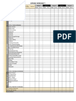 Expense Worksheet I: Total Fixed Expenses