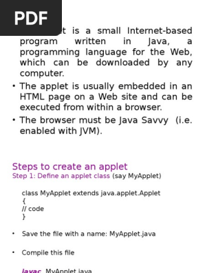Applet Java Virtual Machine Java Platform