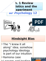 Ch. 1 Review Statistics and The Experiment Ch. 1 Review Statistics and The Experiment