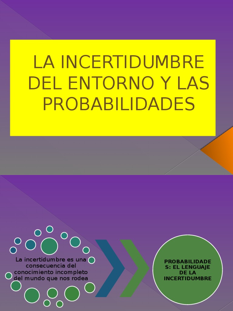 La Incertidumbre Del Entorno y Las Probabilidades | PDF | Función de ...