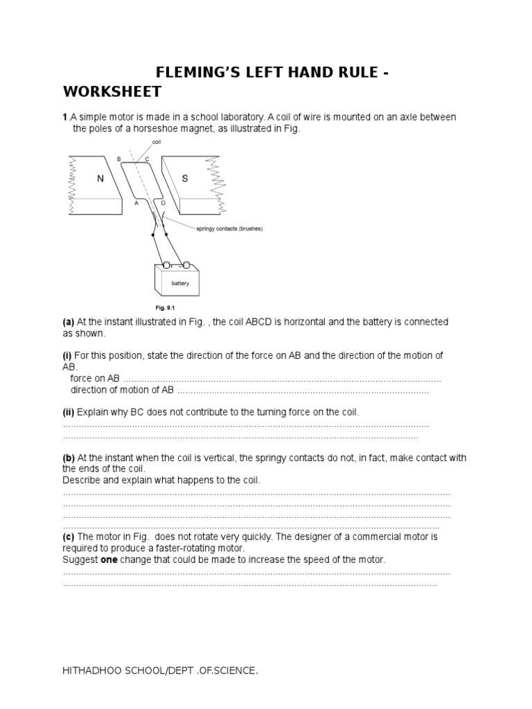 Flemings Left Rule | PDF | Magnetic Field | Force
