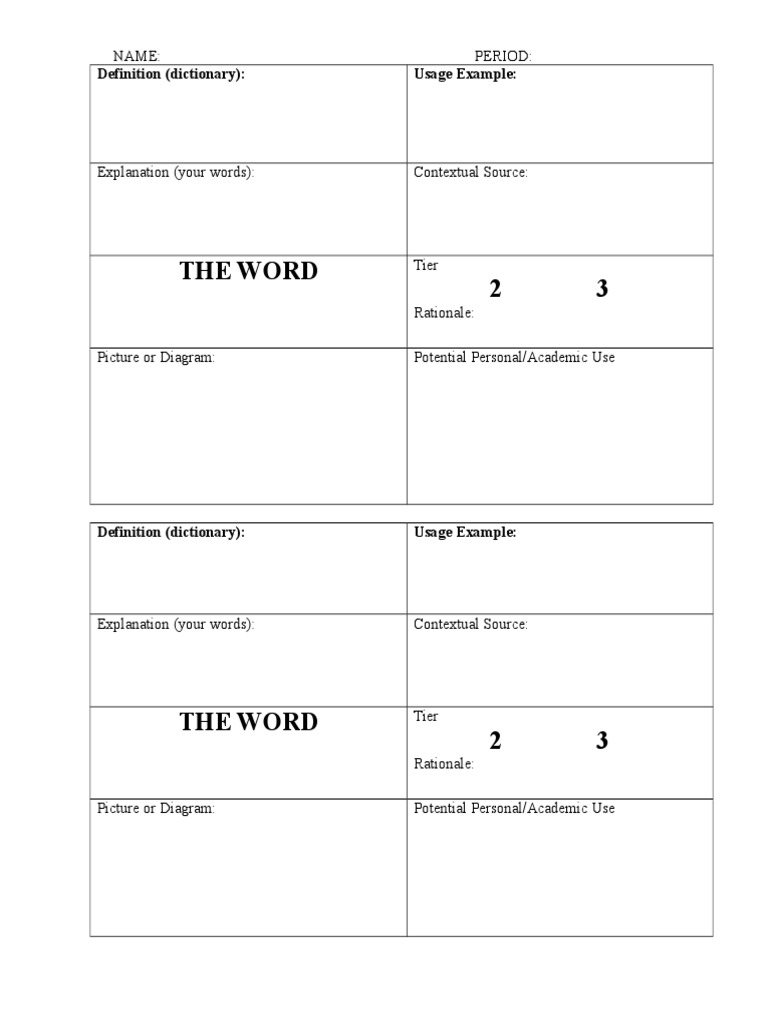 The Word 2 3: Definition (Dictionary) : Usage Example | PDF