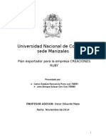 Documento Final Plan Exportador para La Empresa CREACIONES RUBY