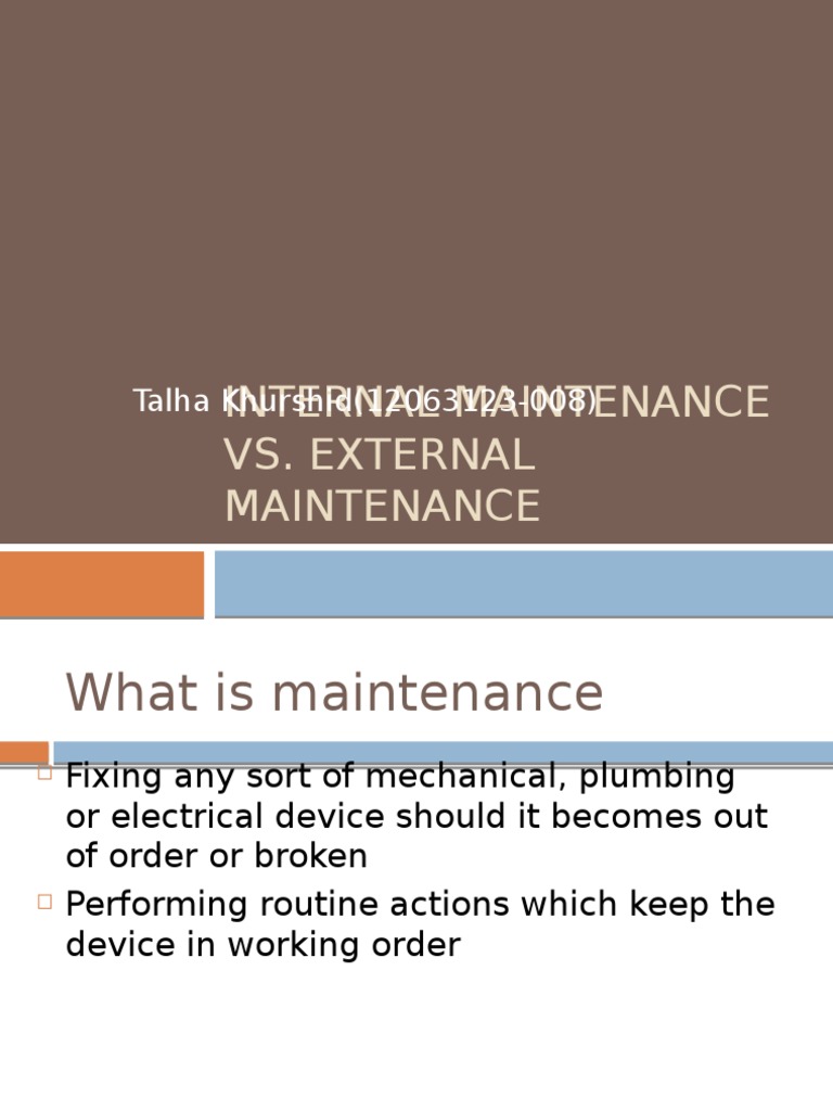 Internal vs. External Maintenance Explained | PDF | Technology ...
