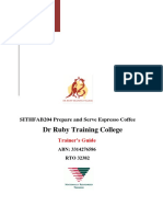 SITHFAB204 - Prepare and Serve Espresso Coffee - Trainerbook PDF