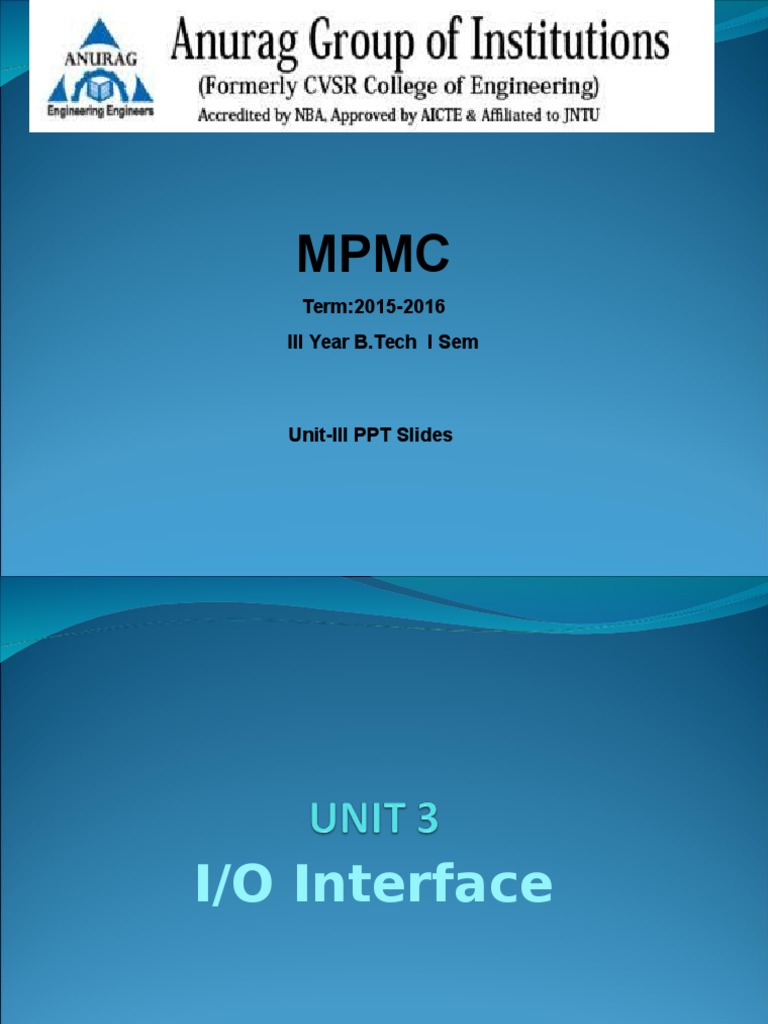 MPMC unit3 Input/Output Analog To Digital Converter