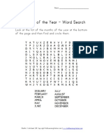 Months Word Search