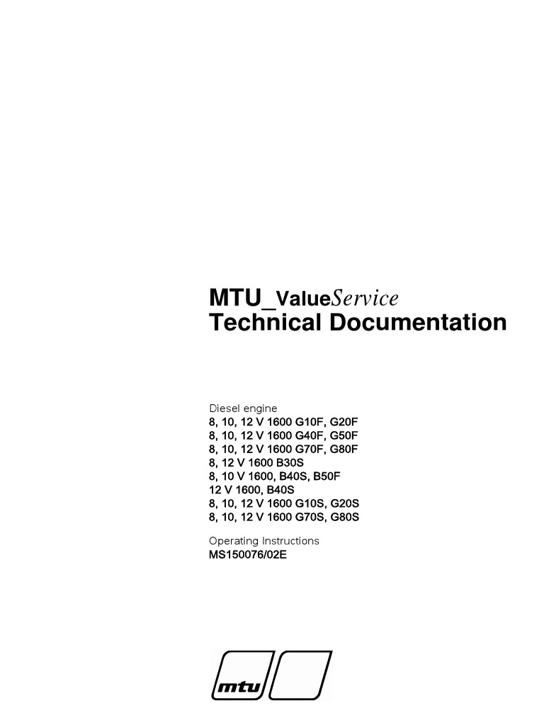 8V 10V 12V1600 Operation & Maintenance MS150076 02E | PDF | Coolant | Laser