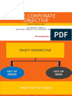 Profitable Service Corporate Objective