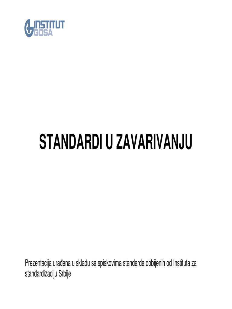 Standardi U Zavarivanju PDF | PDF