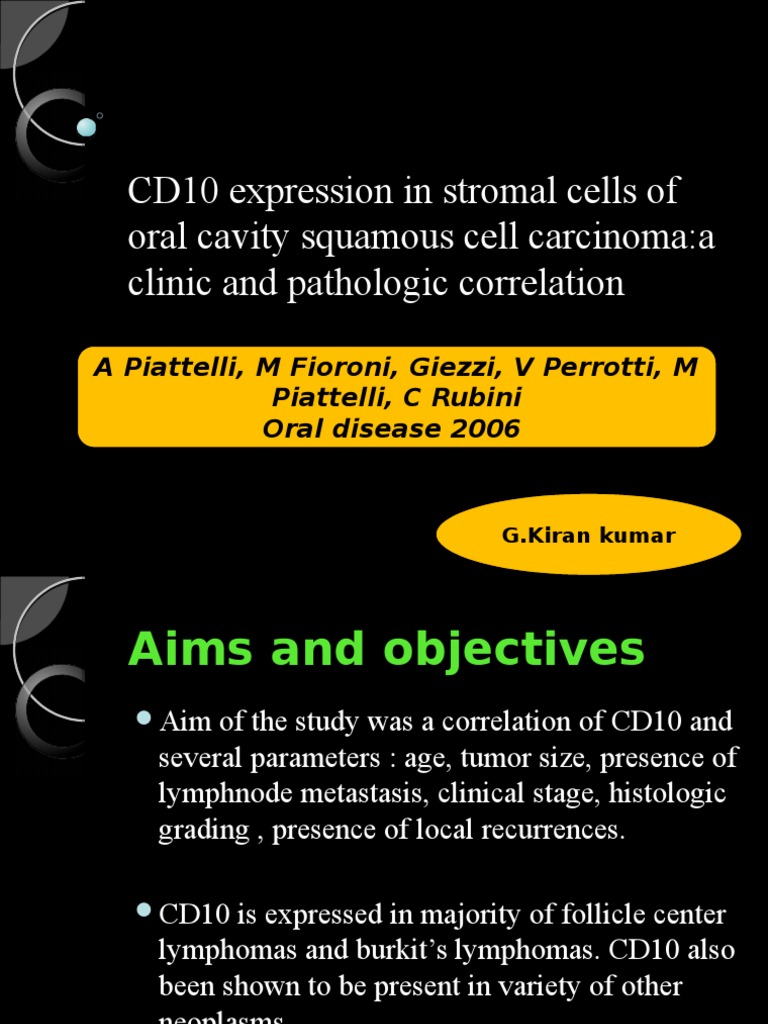 CD10 Expression in Stromal Cells of Oral Cavity | PDF | Carcinoma ...