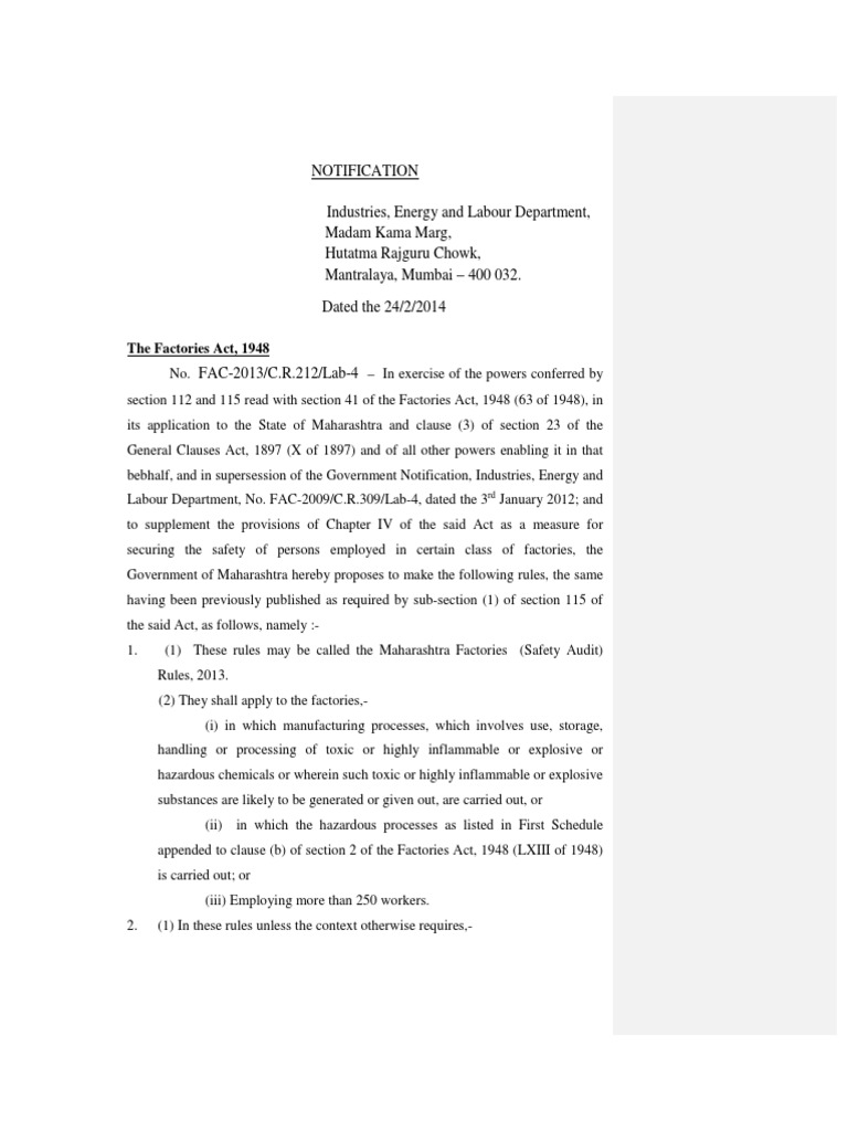 1_617_1_factoriesact19482422014 Safety Audit