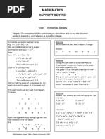 Title: Binomial Series: Mathematics Support Centre