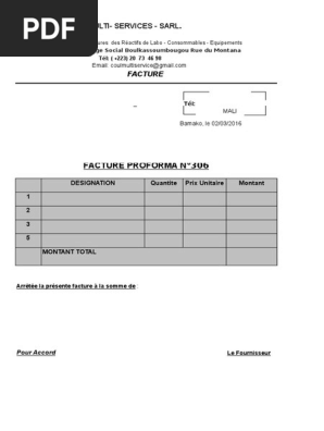 Proforma Dembele Facture Documents Commerciaux