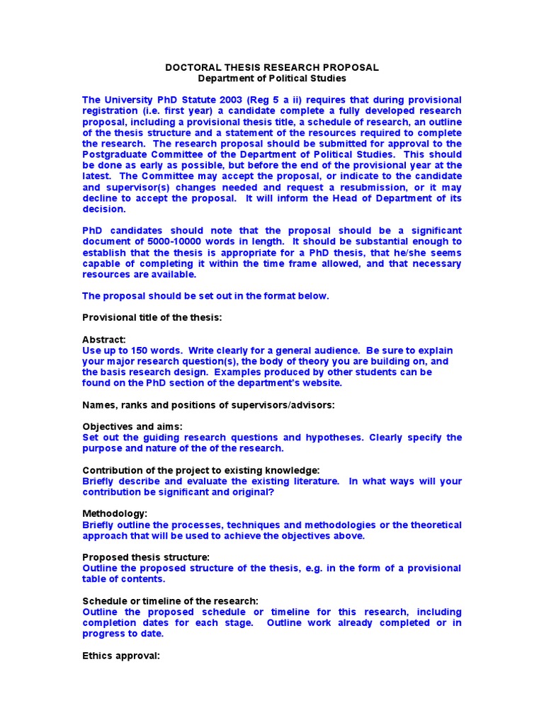 Structure and criteria of doctoral theses | Instructions for students