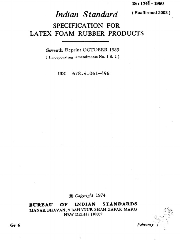1741 Latex Foam Products PDF Nitric Acid Natural Rubber