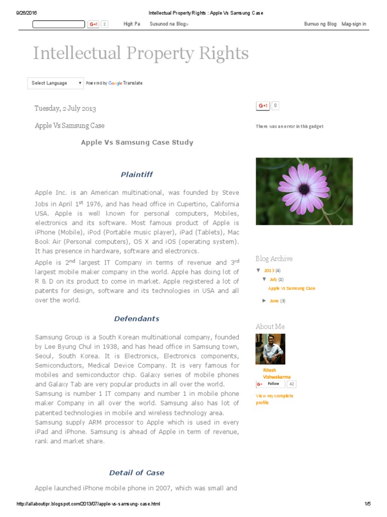 Apple vs Samsung Patent Dispute Overview | PDF | Apple Inc. | I Phone