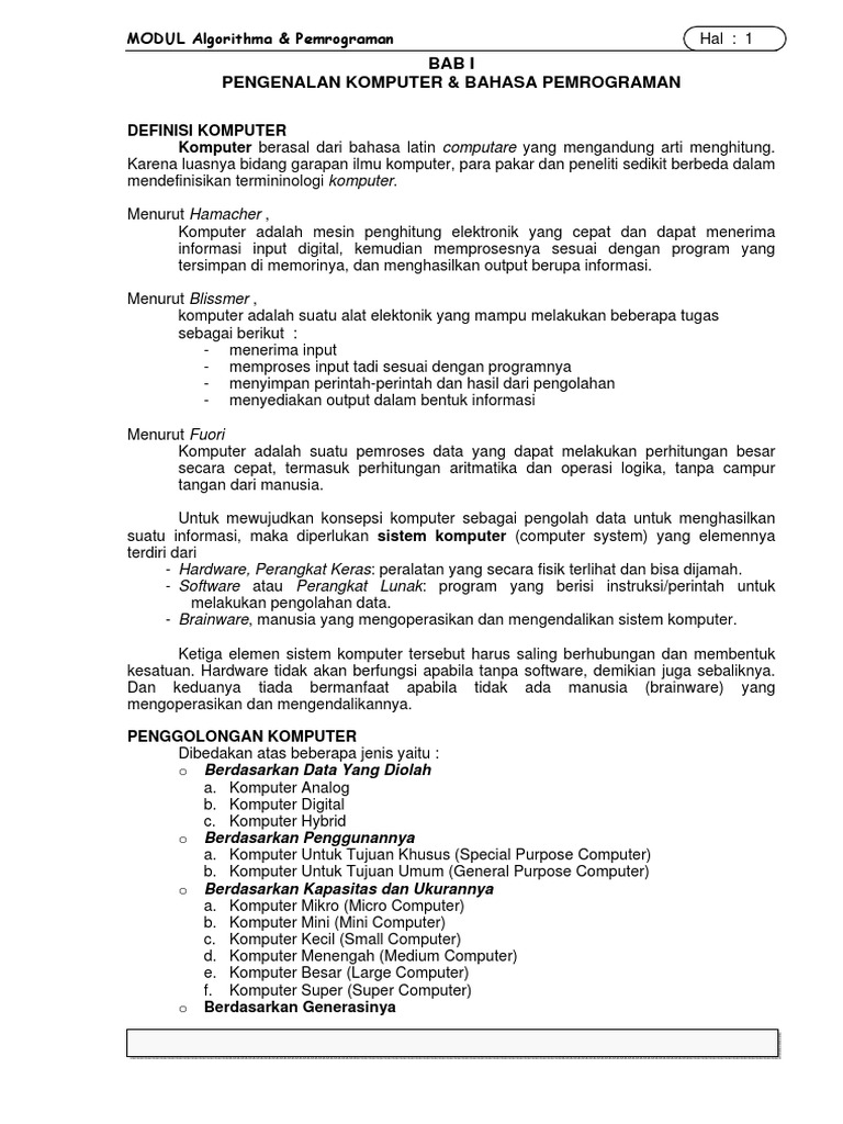 Pengenalan Algoritma dan Pemrograman | PDF | Teknologi & Rekayasa