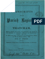 Transcripts From The Parish Registers of Thatcham