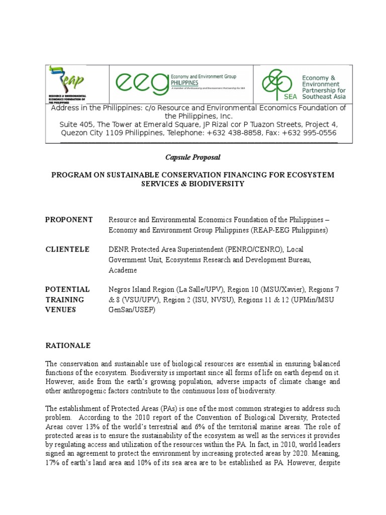Sustainable Financing for Biodiversity | PDF | Conservation Biology ...