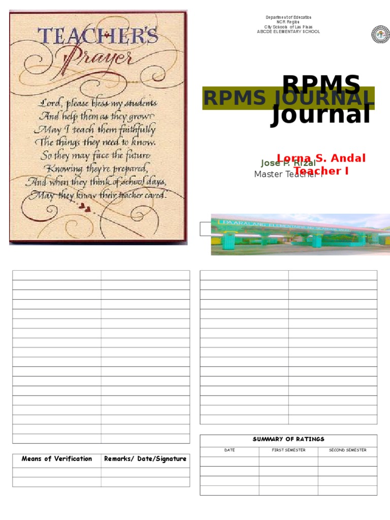 RPMS Journal for ABCDE Elementary School | PDF