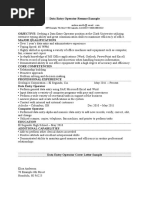 Data Entry Operator Resume Example