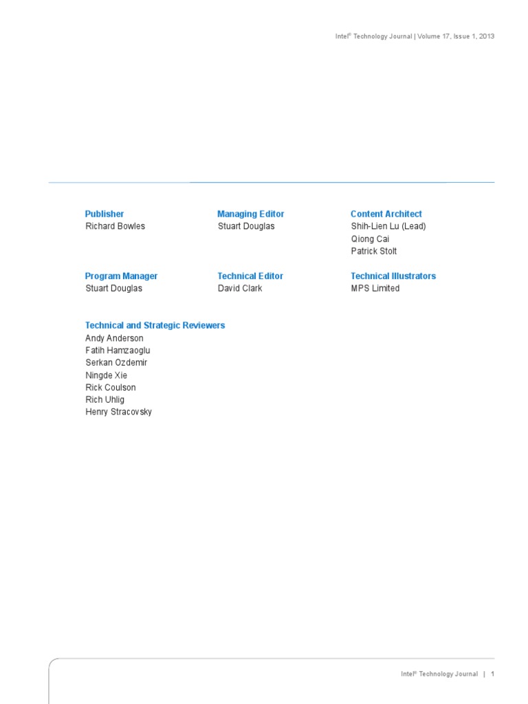 Intelr Technology Journal Volume 17 Issue 1 2013 | PDF | Random Access ...