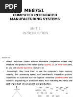 Computer Integrated Manufacturing Systems: Unit 1