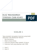 Kuiz Mahkamah Syariah Dan Khas