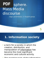 Mediasphere. Mass Media Discourse: Olga Lavrentieva, 1 English Group