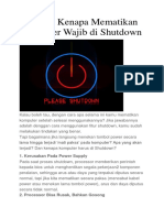 5 Alasan Kenapa Mematikan Komputer Wajib Di Shutdown