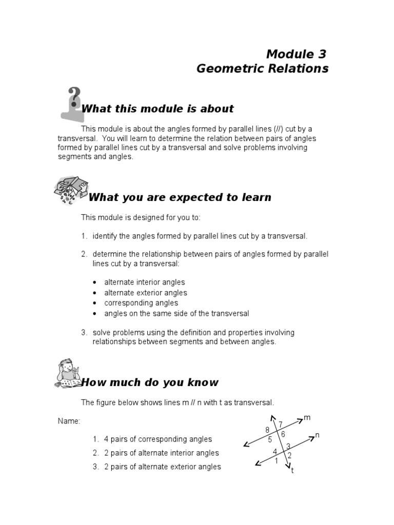 Module 3 Geometric Relations Trigonometry Triangle