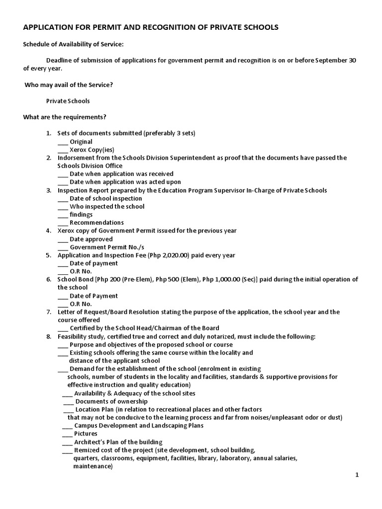 Private School Permit and Recognition Guide | PDF | U.S. Securities And ...