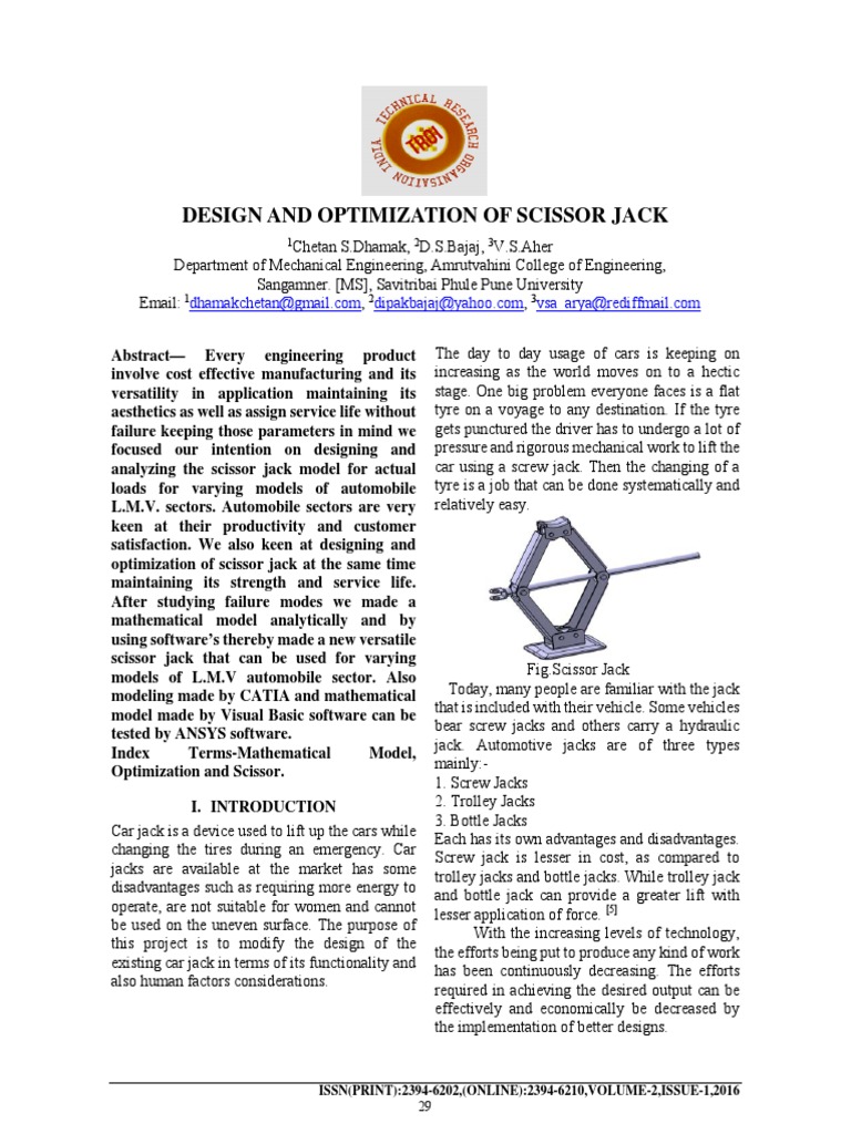 automatic toggle jack Screw Strength Of Materials