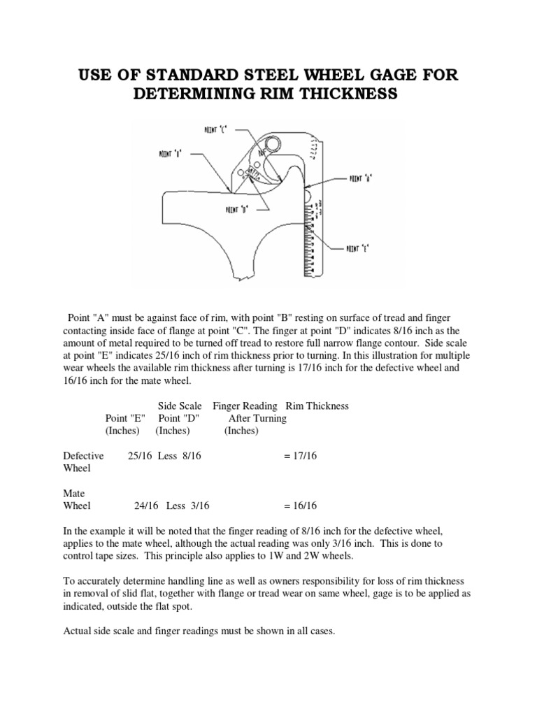 Standard Steel Wheel Gage for Rim Thickness | PDF | Business ...