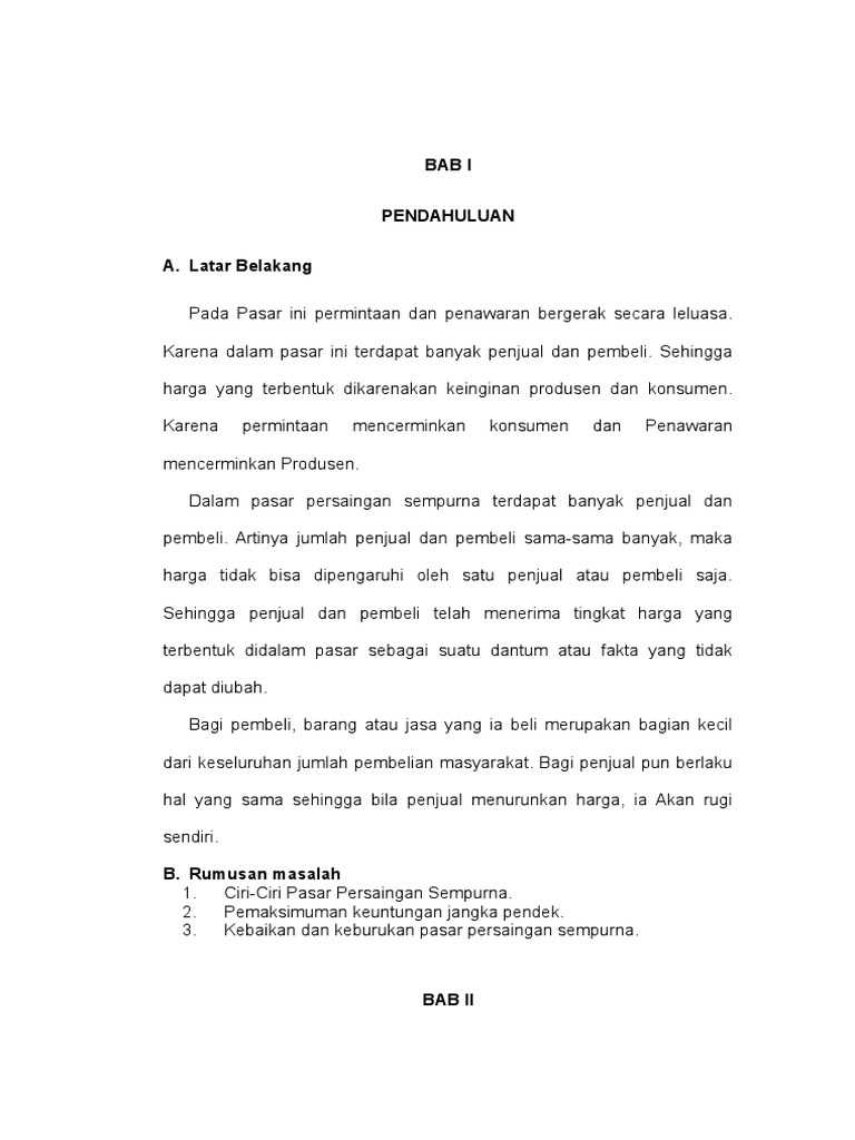 Makalah 3 Persaingan Pasar Sempurna