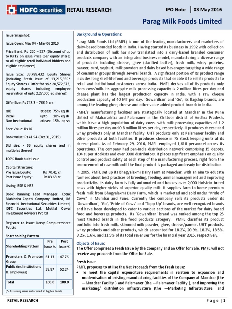 Report(101) Dairy Milk