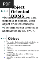 Object Oriented Dbms