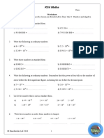 Standard - Form Worksheet Unit 2